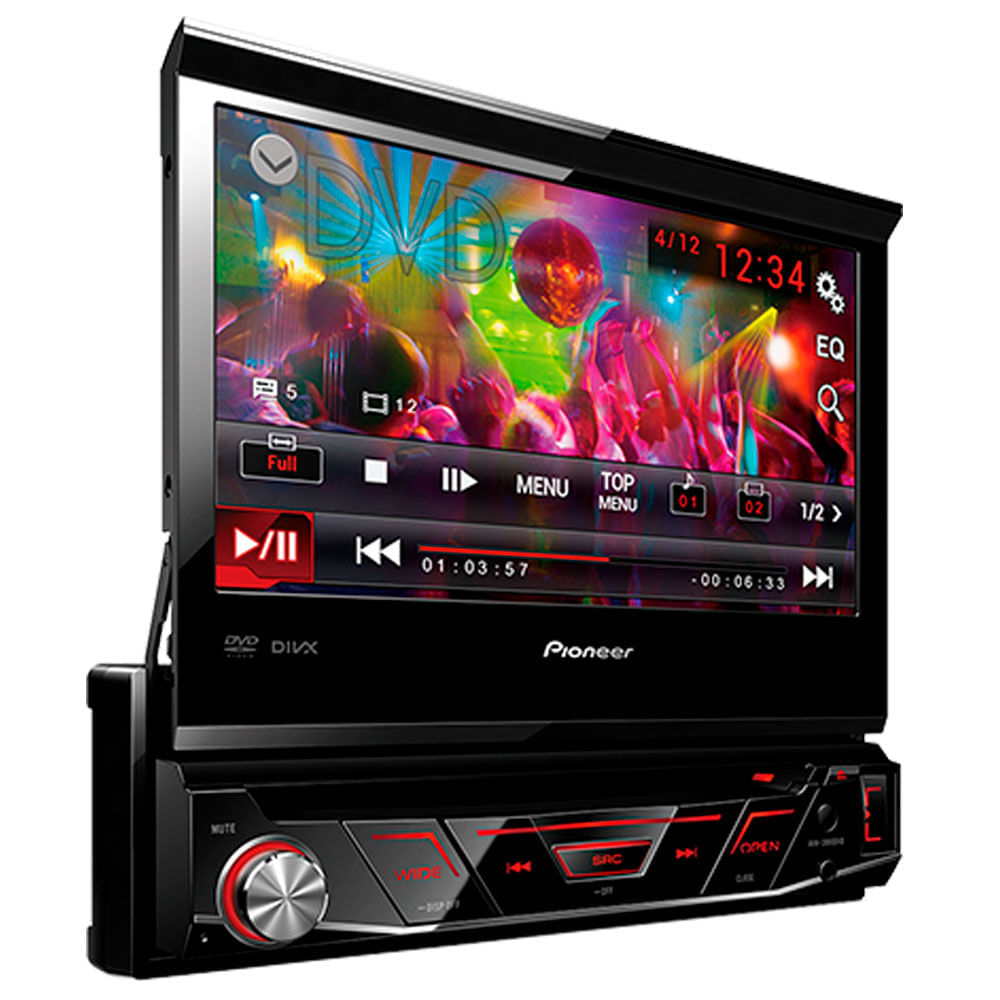 Dvd Player Automotivo Pioneer Avh-3880Dvd 7 Polegadas Retrátil 1