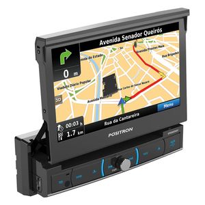 DVD Pósitron Sp-6920Nav 7" Retrátil 1 Din GPS TV Digital Bluetooth USB AUX