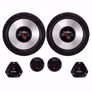 Par Alto Falante Kit 2 Vias Bomber Upgrade 6 Polegadas 100W Rms 4 Ohms
