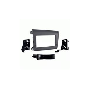 Moldura Painel 1Din 2Din Grafite Suporte Fixacao Porta Objetos 05022N Cabrio