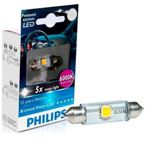 Lampada Torpedo Philips X-Treme Vision Feston Led 6000K 12V Unitario
