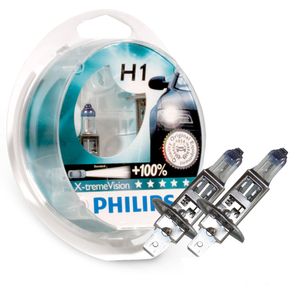 Par Lampada H1 Philips X-Treme Vision 3350K 12V 55W Dobro Alcance