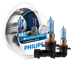Par Lampada Hb3 Philips Crystal Vision Ultra 4100K 12V 55W W5W