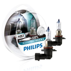 Par Lampada Hb3 Philips X-Treme Vision 3350K 12V 60W Dobro De Alcance