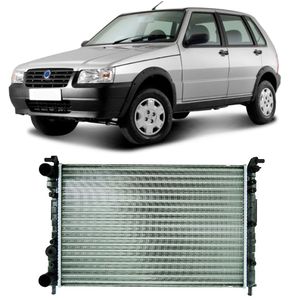 Radiador De Motor Valeo 732964R Fiat Uno Fiorino Manual Com Ar