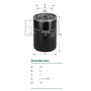 Filtro De Oleo Mann Filter W1167