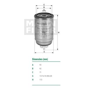 Filtro De Combustivel 17220 17300 Mann Filter Wk9407
