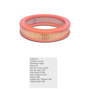 Filtro De Ar Do Motor Gm A10 Caravan Chevette Tecfil Ar3589