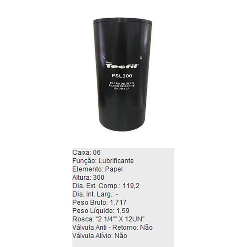 Filtro-De-Oleo-Tecfil-Psl300-Fiat-Allis-Ford-1030-1422-Maxton-DPS-45713-01