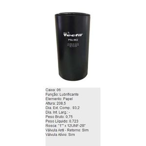 Filtro De Oleo Tecfil Psl962 Agrale 5060 5070 5075 5080 5085