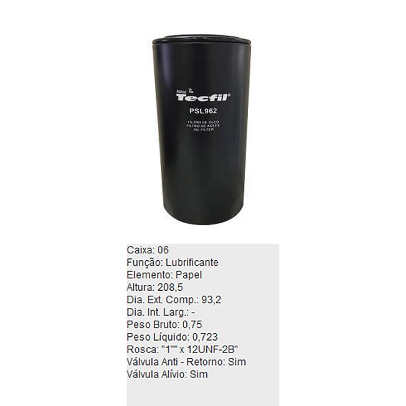 Filtro-De-Oleo-Tecfil-Psl962-Agrale-5060-5070-5075-5080-5085-DPS-45729-01
