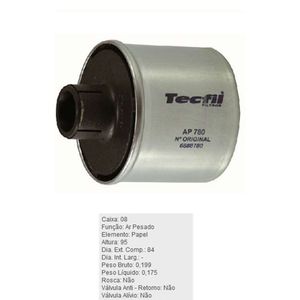 Filtro De Ar Do Motor Agrale 1600 Tecfil Ap780