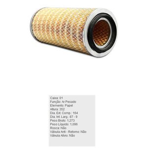 Filtro De Ar Do Motor Agrale 1065 1105 2105 260 3000 T900 Tecfil Ap2710