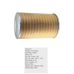 Filtro De Ar Do Motor Iveco Eurotech Tecfil Ap9835
