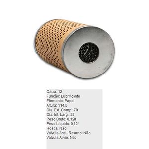 Filtro De Oleo Lubrificante Refil Pl46 Tecfil