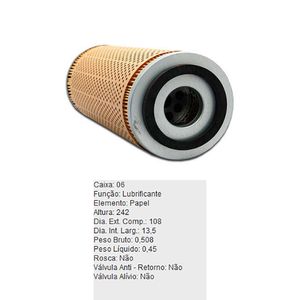 Filtro De Oleo Tecfil Pl345 Mercedes Benz 1524Ls 1924Ls
