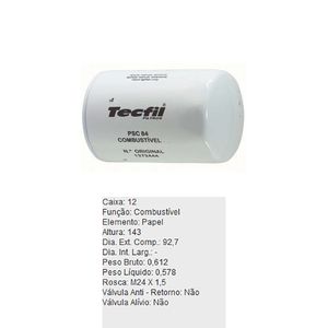 Filtro De Combustivel Scania P124 K124 K94 Tecfil Psc84