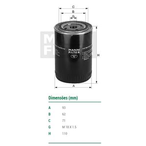 Filtro De Oleo Mann Filter W923 Gm Omega Suprema Silverado