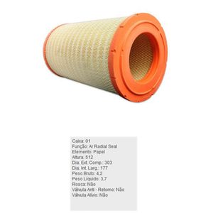 Filtro De Ar Do Motor Scania 124 P94 Tecfil Ars1188