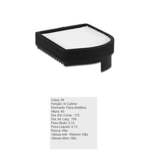 Filtro De Ar Condicionado Ford Ranger Tecfil Acp211