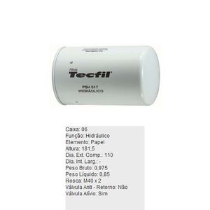 Filtro Oleo Hidraulico Psh517 Tecfil