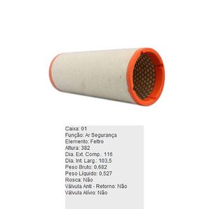 Filtro De Ar Do Motor Agrale Bx 6150 Ma 12.0 Ma 8.5 Ma 9.2 Tecfil Asr353