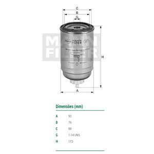 Filtro De Combustivel Of1417 1418 Mann Filter Wk94024