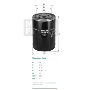 Filtro De Oleo Mann Filter W11353 Valmet 1000 600 700 800