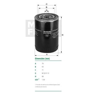 Filtro De Oleo Mann Filter W7013 Gm Camaro Captiva