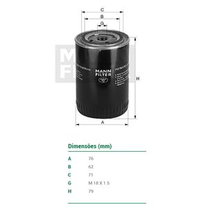 Filtro De Oleo Mann Filter W71222 Fiat Doblo Idea Palio Stilo Strada Gm Agile Astra Blazer