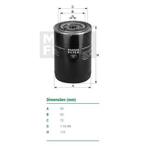 Filtro De Oleo 13190 Cargo Mann Filter W95016