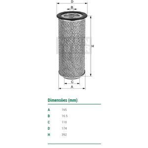 Filtro De Ar Do Motor Delivery Worker Mann Filter C17308