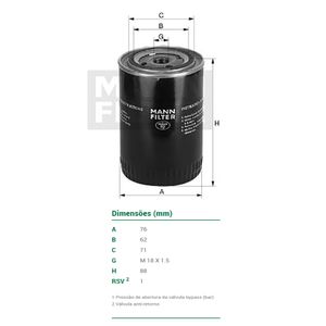 Filtro De Oleo Mann Filter W7Multi18 Fiat Idea Doblo Palio Siena Stilo