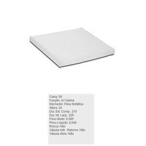 Filtro De Ar Condicionado Versa Tecfil Acp730