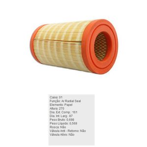 Filtro De Ar Do Motor Trailblazer S10 Tecfil Ars2870