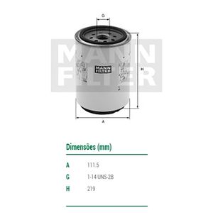 Filtro De Combustivel 17280 13190 26280 17250 Mann Filter Wk100021X