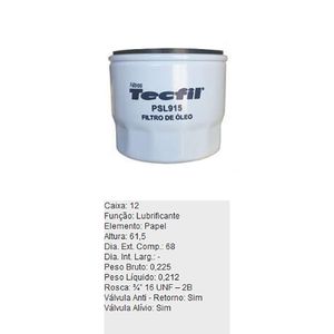 Filtro De Oleo Toyota Etios Tecfil Psl915