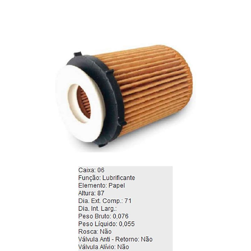 Filtro-De-Oleo-Lubrificante-Refil-Pel805-Tecfil-DPS-7531184-01
