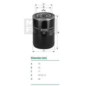 Filtro De Oleo Mann Filter W71212 Gm Chevette Chevy Marajã³