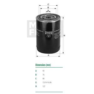 Filtro De Oleo Mann Filter W9306 Gm A10 C10 Caravan Opala Veraneio