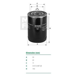 Filtro De Oleo Mann Filter W934 Gm D10 D20 D40 Silverado Veraneio