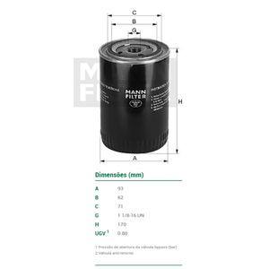 Filtro Oleo Hidraulico W9508 Mann Filter