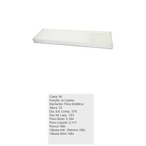 Filtro De Ar Condicionado Mercedes Benz Atego 1315 1418 1518 1718 1725 2425 Tecfil Acp973
