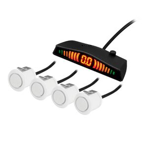 Sensor De Estacionamento Kx3 4 Sensores Branco Display Led Sinal Sonoro