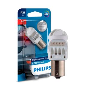 Lampada Para Lanterna Traseira Philips Led Red Vermelha P21W 12V 1 Polo Unitario