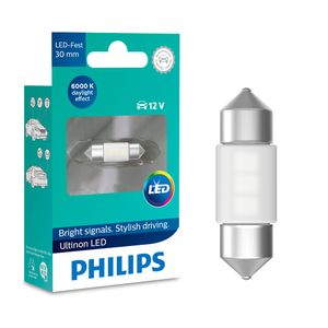Lampada Torpedo Philips Festoon Ultinon Led 30Mm 6000K 12V Unitario