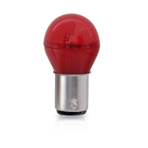 Jogo 10 Lampada Led Autopoli Bulb Bay15D 1034 2 Polos 3W 24V Vermelho