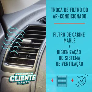 Kit Higienização Ar Condicionado Fiat Uno Filtro Cabine La0633 Mahle + Higienização Ventilação + Serviço De Troca