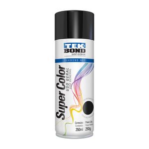 Tinta Aerossol Spray Preto Brilhante Uso Geral Tekbond
