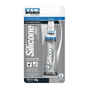 Cola Adesivo Silicone Blister Cinza Alta Temperatura 50g Tekbond